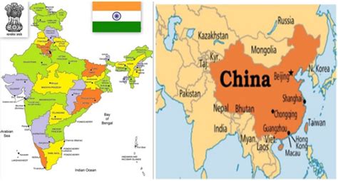 area difference between india and china